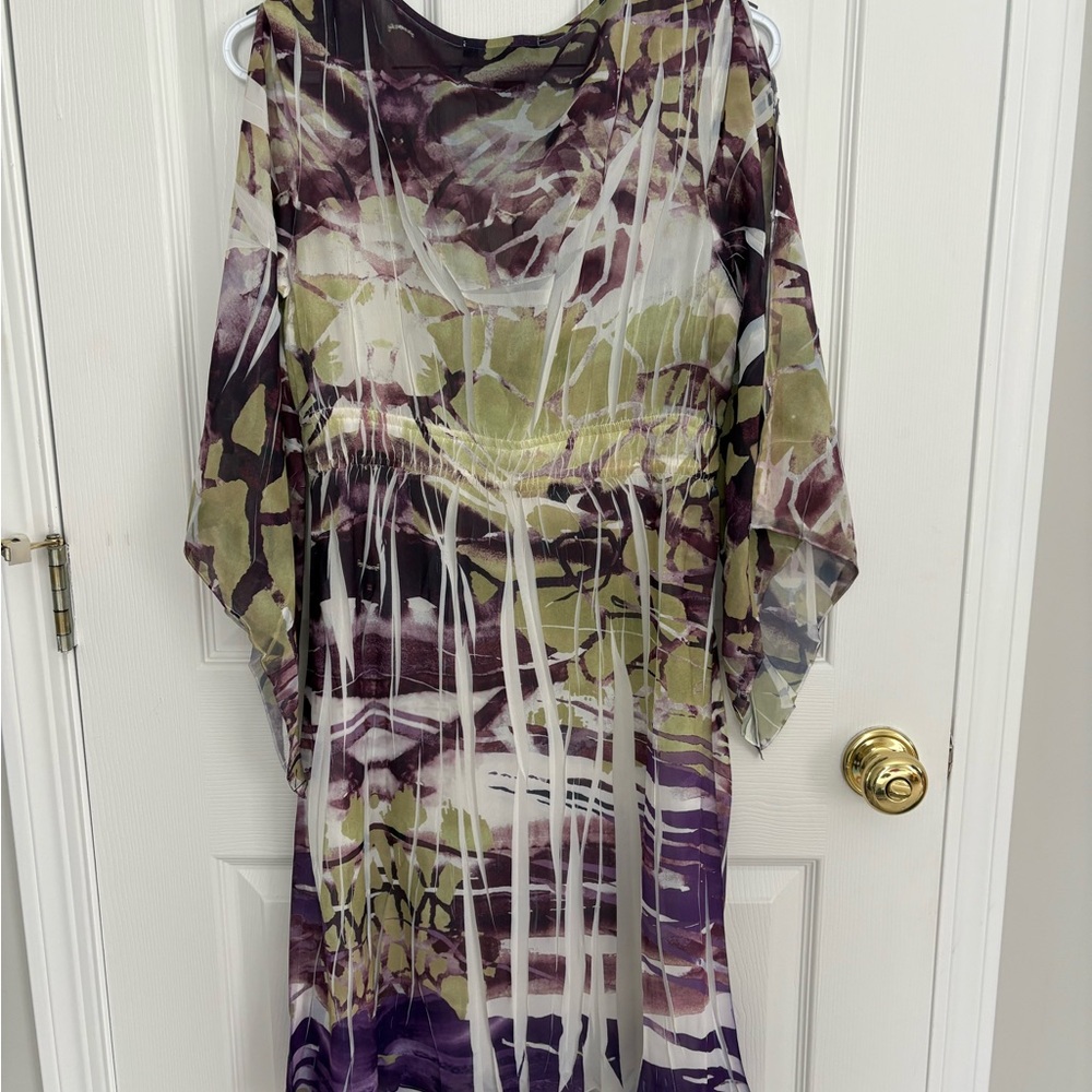 Alberto Makali Purple and Green Mini Dress - Picture 3 of 9